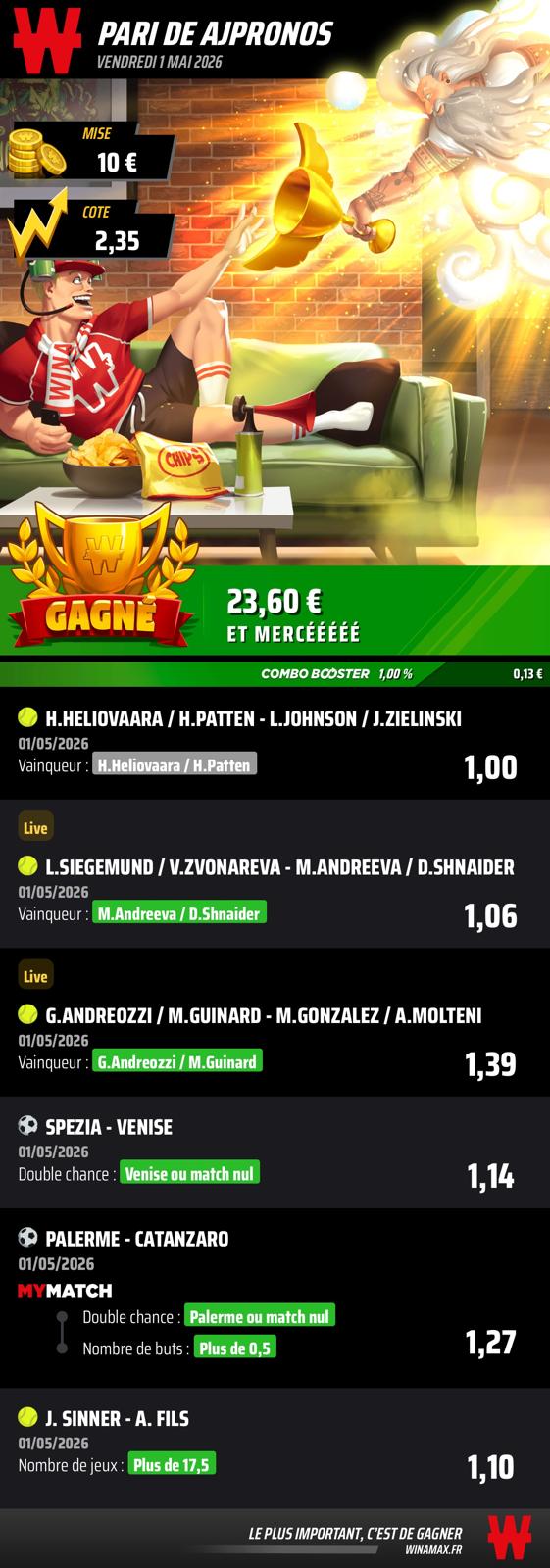 Prono du 29 mai